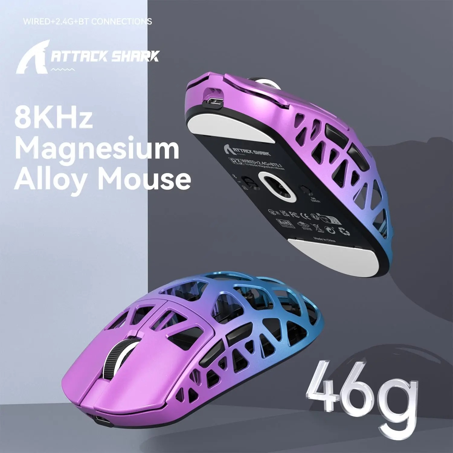 Logitech Mouse G Pro X Superlight - ATTACK SHARK R3 gamingmuis magnesiumlegering honingraat,